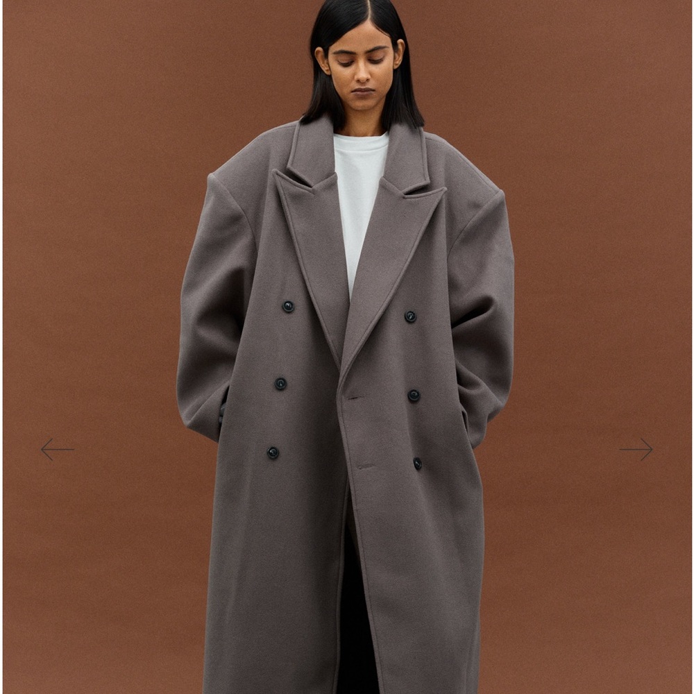 Source Unknown Wallis Oversized Grandpa Coat, Grey